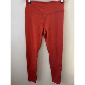 VS PINK Women’s M Rust Orange Fleece Lined Cozy Leggings High Rise